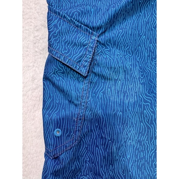 Bright Blue Print NORTH FACE SWIM TRUNKS BOARD SHORTS YOUTH BOYS XL 18/ - Picture 11 of 12